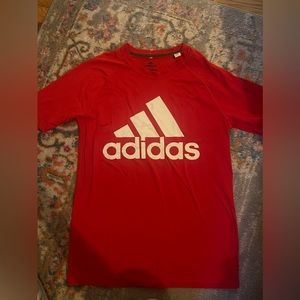 Adidas red logo tee